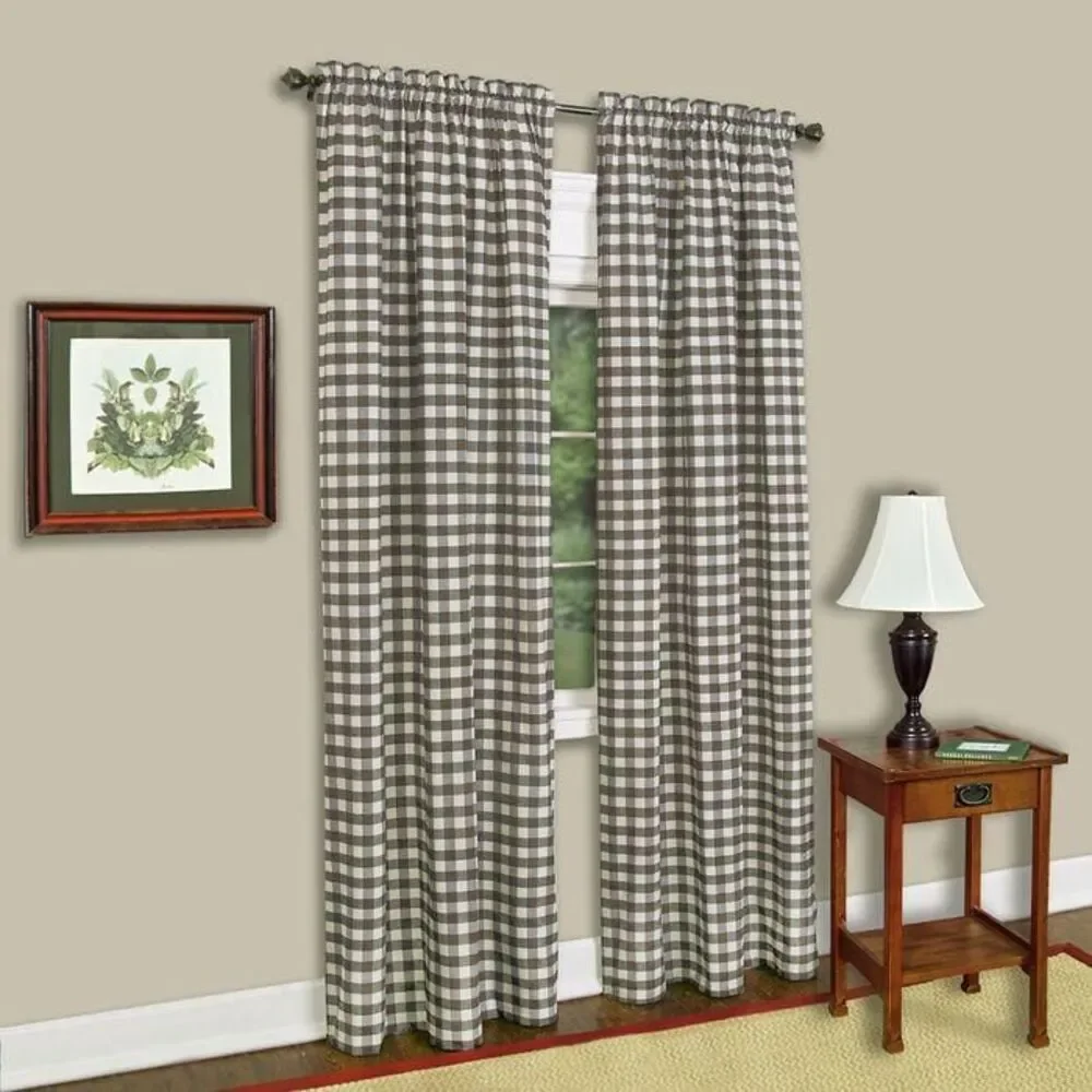 Woven Trends Farmhouse Curtains, Buffalo Plaid Drapes, Classic Country Plaid